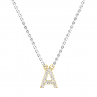 Dazzlingrock Collection 0.12 Ct Diamond Initial Pendant - Uppercase A-Z Letters, 10K White Gold With 18" Chain