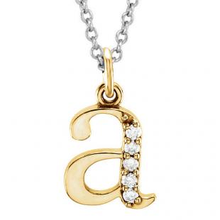 Dazzlingrock Collection 0.12 Ct Diamond Initial Pendant - Uppercase A-Z Letters, 10K White Gold With 18" Chain - View #6