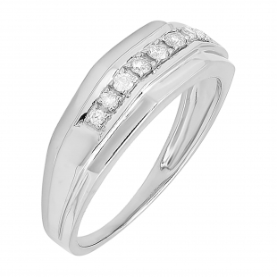 Dazzlingrock Collection 0.25 Carat Sterling Silver Round White Diamond Mens Micro Pave Hip Hop Wedding Band 1//4 CT ctw