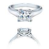 Certified 0.76 Carat (ctw) 14K White Gold Real Princess Diamond Ladies Engagement Solitaire Ring