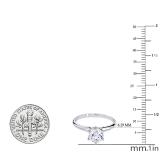 Certified 1.05 Carat (ctw) 14K White Gold Real Round Diamond Ladies Engagement Solitaire Ring 1 CT