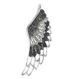 0.33 Carat (ctw) Sterling Silver Black and White Diamond Angel Wing Pendant (1/3 cttw)