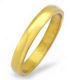3 MM Stainless Steel Gold Plated Men's Ladies Unisex Dome Wedding Band (Available in Sizes 6.5 6.75 7.75)