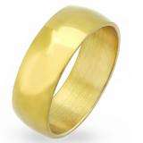 7 MM Stainless Steel Gold Plated Men's Ladies Unisex Dome Wedding Band