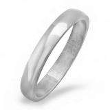 3 MM Stainless Steel Silver Tone Men's Ladies Unisex Dome Wedding Band