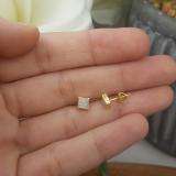 0.10 Carat (ctw) 10K Yellow Gold Round Diamond 5.5mm Kite Shape Mens Hip Hop Iced Stud Earrings 1/10 CT