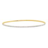 1.60 Carat (ctw) Round White Diamond Ladies Bangle Bracelet, 14K Yellow Gold