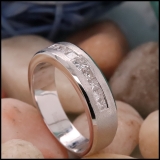 0.85 Carat (ctw) 14k White Gold Princess Diamond Mens Wedding Anniversary Band Ring