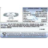 IGI Certified 1.02 Carat (ctw) 14K White Gold Real Princess Diamond Ladies Bridal Engagement Solitaire Ring 1 CT