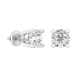 IGI Certified 2.16 Carat (ctw) 14K White Gold Round Cut White Diamond Ladies Stud Earrings
