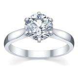 IGI Certified 0.90 Carat (ctw) 14K White Gold Brilliant Round Diamond Ladies Bridal Engagement Solitaire Ring
