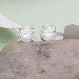 1.27 Carat (ctw) 14K White Gold Round Cut White Diamond Ladies Stud Earrings