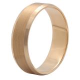 14k Yellow Gold Men's Ladies Unisex Ring Fancy Wedding Band 7MM Stepped Edges Brushed & Polished Comfort Fit (Available in Sizes 4 to 12)