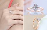 Round Lab Grown White Diamond Marquise Shape Engagement Ring for Women 1/5 CT (0.20 ctw, Color H-I, Clarity SI2) in 10K Rose Gold