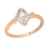 Round Lab Grown White Diamond Marquise Shape Engagement Ring for Women 1/5 CT (0.20 ctw, Color H-I, Clarity SI2) in 18K Rose Gold