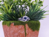 0.90 Carat (ctw) 14k White Gold Round Blue Sapphire Ladies Swirl Bridal Engagement Ring Matching Band Set