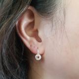 0.45 Carat (ctw) 10K Rose Gold Round Cut Ruby & White Diamond Ladies Cluster Halo Style Milgrain Drop Earrings 1/2 CT