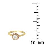 0.50 Carat (ctw) 10K Yellow Gold Round Ruby & White Diamond Ladies Bridal Halo Style Engagement Ring 1/2 CT