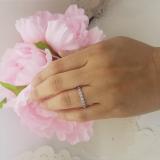 0.40 Carat (ctw) 18K White Gold Round Cut Pink Sapphire & White Diamond Ladies Anniversary Wedding Band Stackable Ring