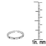 0.25 Carat (ctw) 18K White Gold Round Black And White Diamond Ladies Vintage Style Anniversary Wedding Eternity Band Stackable Ring 1/4 CT