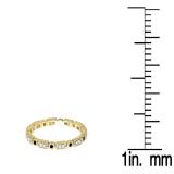 0.25 Carat (ctw) 18K Yellow Gold Round Black And White Diamond Ladies Vintage Style Anniversary Wedding Eternity Band Stackable Ring 1/4 CT