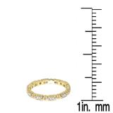 0.25 Carat (ctw) 10K Yellow Gold Round Champagne And White Diamond Ladies Vintage Style Anniversary Wedding Eternity Band Stackable Ring 1/4 CT