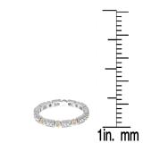 0.25 Carat (ctw) 14K White Gold Round Champagne And White Diamond Ladies Vintage Style Anniversary Wedding Eternity Band Stackable Ring 1/4 CT