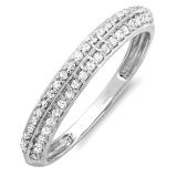 0.25 Carat (ctw) 14K White Gold Round White Diamond Anniversary Wedding Band Stackable Ring 1/4 CT