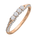0.50 Carat (ctw) Round White Diamond Ladies Stackable Wedding Ring 1/2 CT, 14K Rose Gold