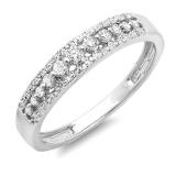 0.25 Carat (ctw) 14k White Gold Round Diamond Ladies Anniversary Wedding Band Ring 1/4 CT