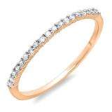0.15 Carat (ctw) 14k Rose Gold Round Diamond Ladies Anniversary Wedding Band Stackable Ring
