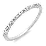 0.15 Carat (ctw) 14k White Gold Round Diamond Ladies Anniversary Wedding Band Stackable Ring