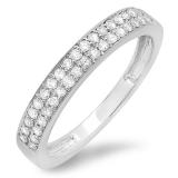0.30 Carat (ctw) 14k White Gold Round Diamond Ladies Anniversary Wedding Band Stackable Ring