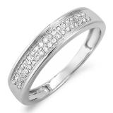 0.15 Carat (ctw) 10k White Gold Round Diamond Ladies Anniversary Wedding Band Ring