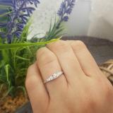 0.45 Carat (ctw) 10K White Gold Round & Baguette Cut Diamond Ladies 3 Stone Engagement Bridal Ring
