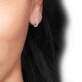 0.20 Carat (ctw) 14K White Gold Round White Diamond Ladies Hoop Earrings