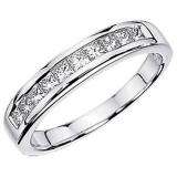0.70 Carat (ctw) 14K White Gold Princess White Diamond Anniversary Wedding Stackable Ring Band 3/4 CT
