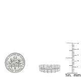 2.00 Carat (ctw) 10K White Gold Princess & Round Diamond 3 Stone Ladies Engagement Bridal Ring Set Matching Band 2 CT