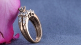 3.00 Carat (ctw) 10k Rose Gold Round White Cubic Zirconia Ladies 3 Stone Bridal Engagement Ring Matching Band Set 3 CT