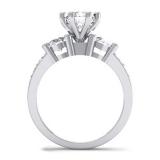 0.92 Carat (ctw) 14k White Gold Round White Diamond Ladies 3-Stone Anniversary Wedding Band Stackable Ring