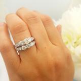 2.00 Carat (ctw) 18k White Gold Round Diamond Ladies 3 Stone Bridal Engagement Ring Matching Band Set 2 CT