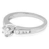0.60 Carat (ctw) 14k White Gold Round Diamond Ladies Bridal Engagement Ring