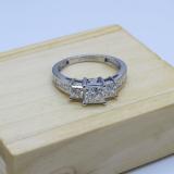 2.00 Carat (ctw) Princess & Round White Diamond Ladies Bridal 3 Stone Engagement Ring 2 CT, 18K White Gold
