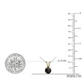 1.15 Carat (ctw) Round Black Diamond Ladies Solitaire Pendant, 10K Yellow Gold With Silver Chain