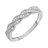 0.25 Carat (ctw) 14k White Gold Round Diamond Ladies Anniversary Wedding Stackable Band Swirl Ring 1/4 CT