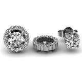 0.20 Carat (ctw) 14k White Gold Round White Diamond Removable Jackets for Stud Earrings 1/5 CT
