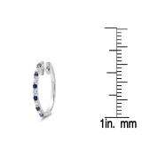 Buy 16 MM 0.60 Carat (ctw) 14k White Gold Round Blue Sapphire & White ...