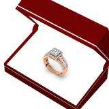 0.75 Carat (ctw) 18K Rose Gold Round Cut Diamond Ladies Cluster Style Bridal Halo Engagement Ring 3/4 CT