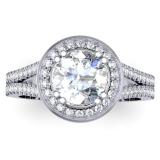 0.50 Carat (ctw) 14K White Gold Round Cut Diamond Ladies Semi Mount Bridal Engagement Ring 1/2 CT (No Center Stone)