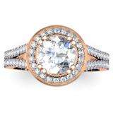 0.50 Carat (ctw) 18K Rose Gold Round Cut Diamond Ladies Semi Mount Bridal Engagement Ring 1/2 CT (No Center Stone)